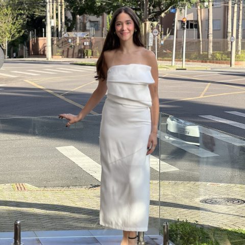 VESTIDO  DECOTE PREGAS